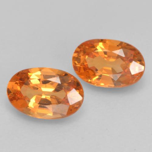 Pedras preciosas de granada espessartita laranja natural de 1,11 ct, corte oval, VS