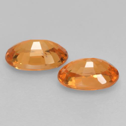 Pedras preciosas de granada espessartita laranja natural de 1,11 ct, corte oval, VS