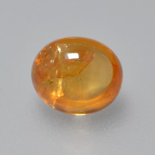 Granada espessartita laranja natural 0,91ct, corte oval, transparente