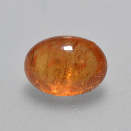 Granada espessartita laranja natural 1,35ct, corte oval, transparente