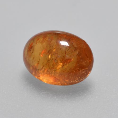 Granada espessartita laranja natural 1,35ct, corte oval, transparente
