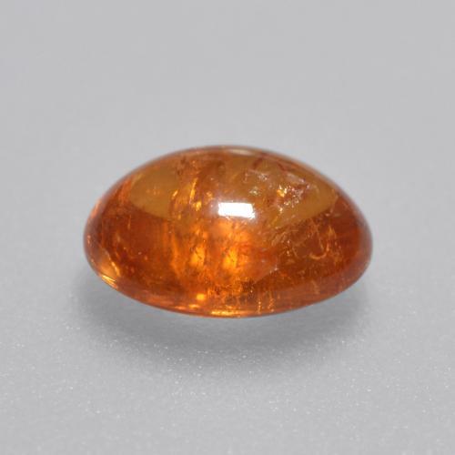 Granada espessartita laranja natural 1,35ct, corte oval, transparente