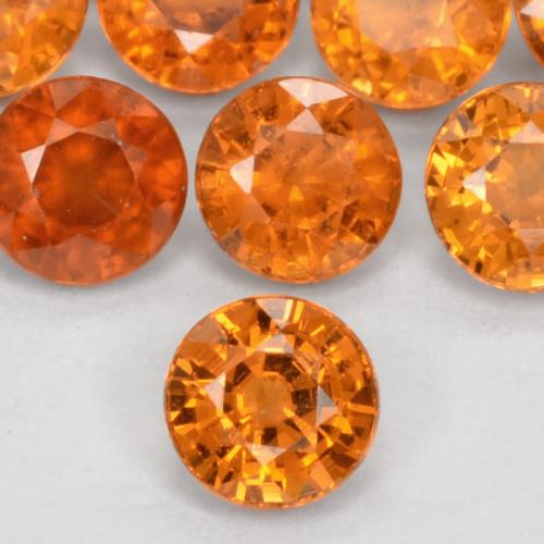 Granada espessartita Laranja Médio Natural 0.31ct, Redondo, VS