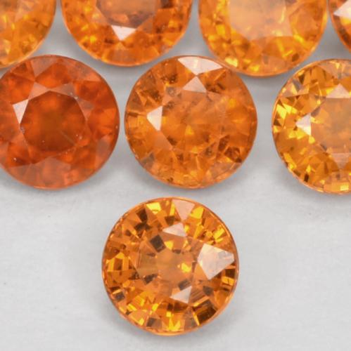 Granada espessartita Laranja Médio Natural 0.31ct, Redondo, VS