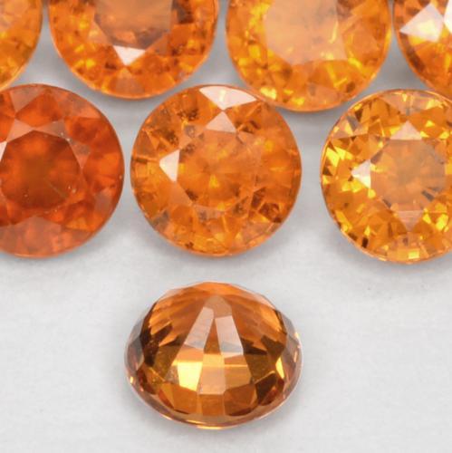 Granada espessartita Laranja Médio Natural 0.31ct, Redondo, VS