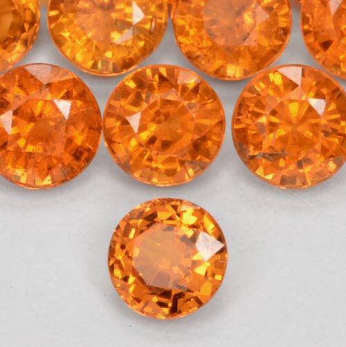 Granada espessartita laranja avermelhado Natural 0.26ct, Redondo, VS