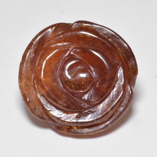 Granada espessartita laranja natural 22,72ct, corte flor, translúcido