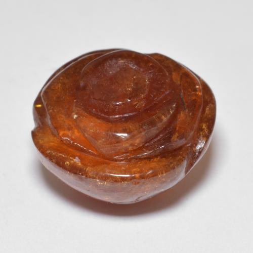 Granada espessartita laranja natural 22,72ct, corte flor, translúcido