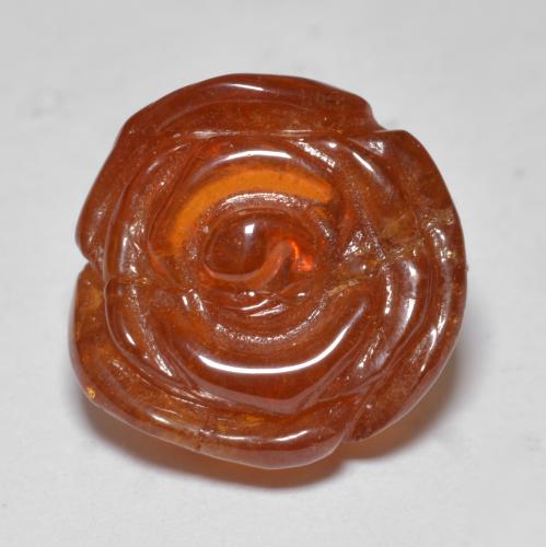 Granada espessartita laranja natural 16,52ct, corte flor, translúcido