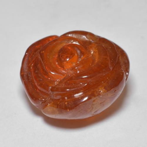 Granada espessartita laranja natural 16,52ct, corte flor, translúcido