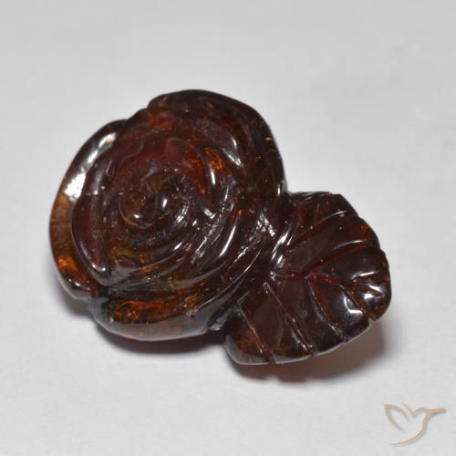 Granada espessartita Laranja escuro Natural 22.04ct, Flor cortada, Translúcido