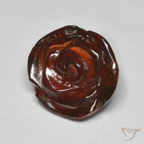 Granada espessartita laranja natural 10,05ct, corte flor, translúcido