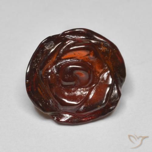 Granada espessartita laranja natural 10,05ct, corte flor, translúcido