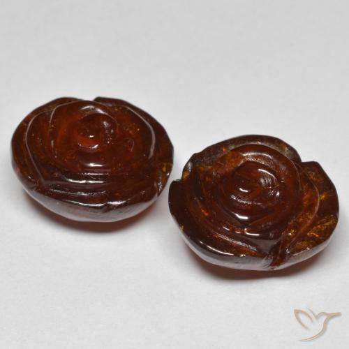 Pedras preciosas de Granada espessartita Laranja Profundo natural de 27.81 ct, Flor cortada, Translúcido