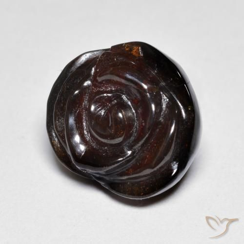 Granada espessartita Pecan Brown Natural 14.42ct, Flor cortada, Translúcido