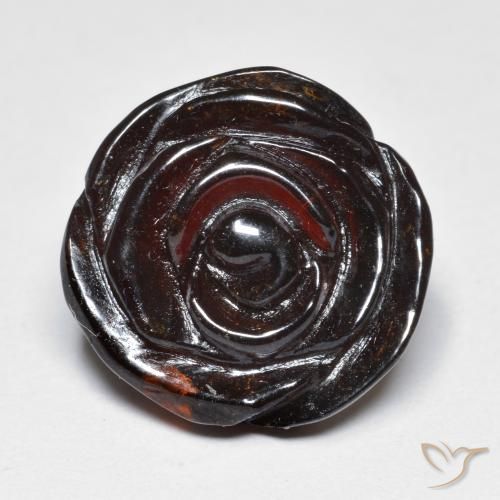 22.97ct Natural Castanho médio-escuro Granada espessartita, Flor cortada, Translúcido