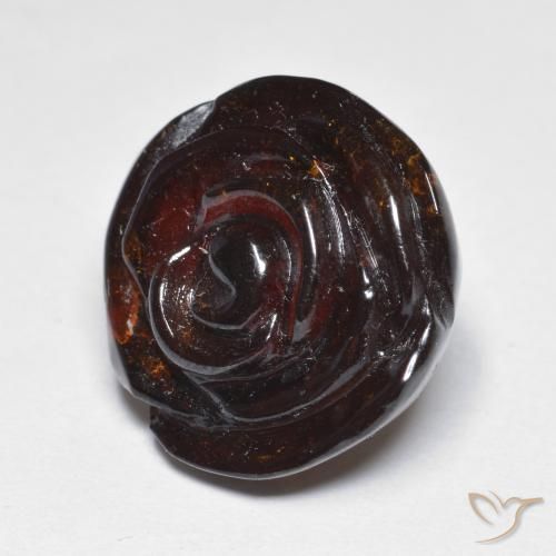 Granada espessartita Castanho médio-escuro Natural 22.97ct, Flor cortada, Translúcido