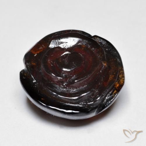 Granada espessartita Castanho médio-escuro Natural 22.97ct, Flor cortada, Translúcido
