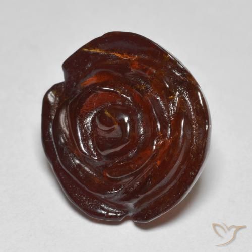 17.78ct Natural Castanho médio-escuro Granada espessartita, Flor cortada, Translúcido