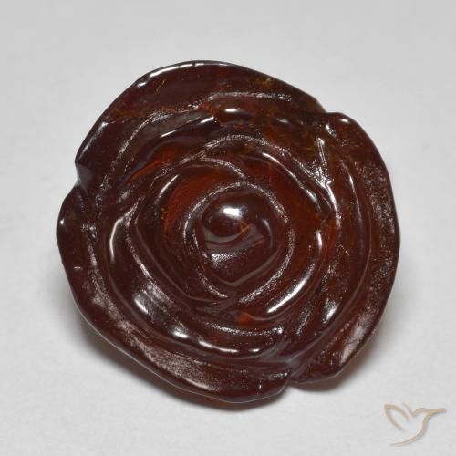 Granada espessartita Castanho médio-escuro Natural 17.78ct, Flor cortada, Translúcido
