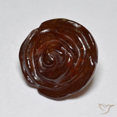 Granada espessartita Marrom avermelhado Natural 15.68ct, Flor cortada, Translúcido