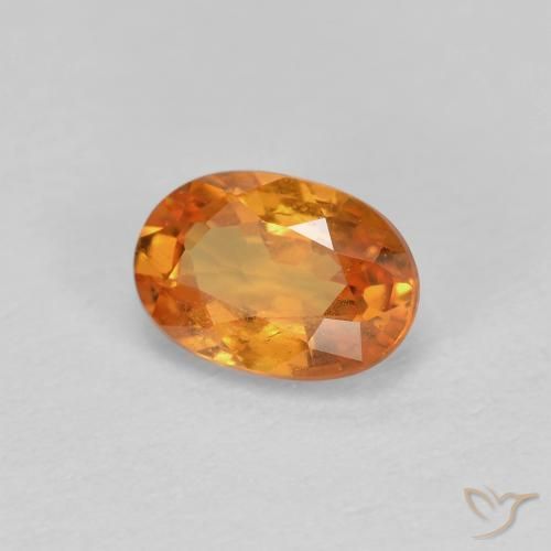 0.56ct Natural Laranja brilhante Granada espessartita, oval, VS-SI