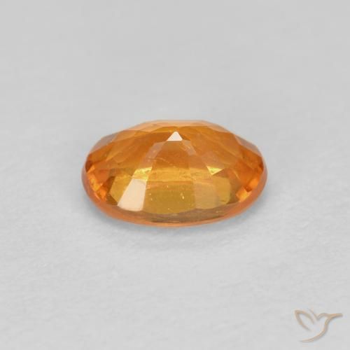 Granada espessartita Laranja brilhante Natural 0.56ct, oval, VS-SI