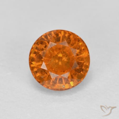 0.56ct Natural Laranja terroso Granada espessartita, Redondo, VS-SI