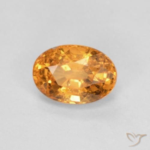 Granada espessartita Laranja Médio Natural 0.69ct, oval, VS-SI