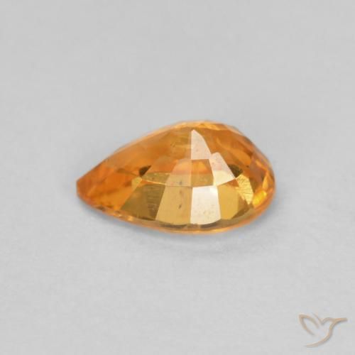 Granada espessartita Laranja Médio Natural 0.58ct, Formato de pêra, VS-SI