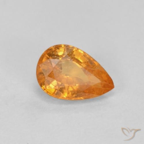 0.58ct Natural Laranja Médio Granada espessartita, Formato de pêra, VS-SI