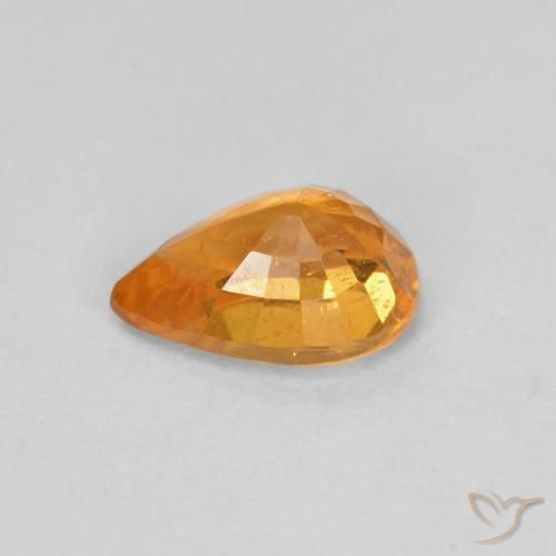Granada espessartita Laranja Médio Natural 0.58ct, Formato de pêra, VS-SI