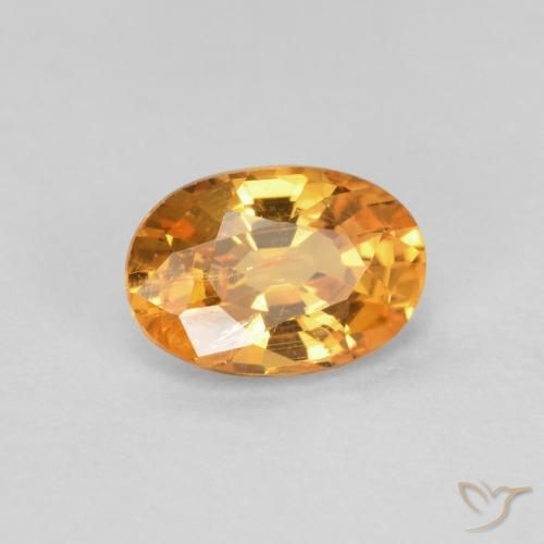 Granada espessartita damasco laranja Natural 0.60ct, oval, VS-SI