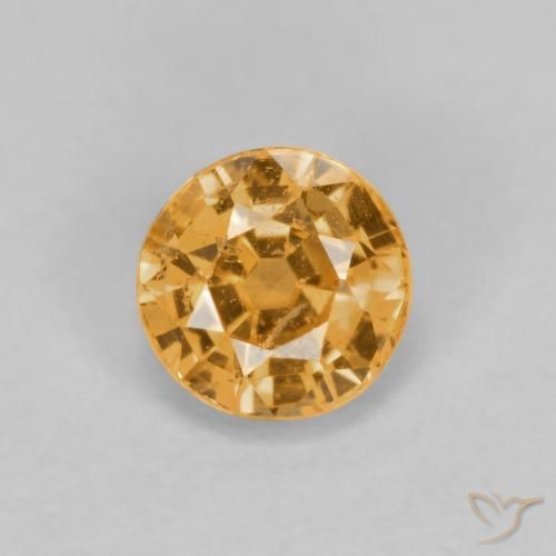 0.52ct Natural Laranja Médio Granada espessartita, Redondo, VS