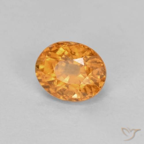 Granada espessartita damasco laranja Natural 0.60ct, oval, VS-SI