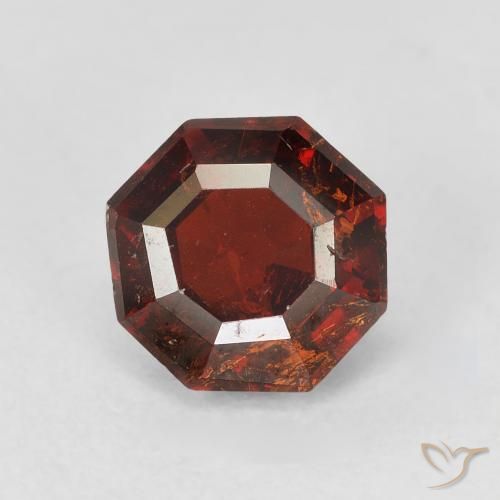 2.46ct Natural Laranja escuro Granada espessartita, Corte Esmeralda, SI