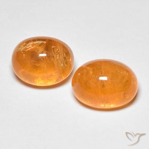 Pedras preciosas de Granada espessartita Laranja Médio natural de 5.11 ct, Corte Oval, Transparente