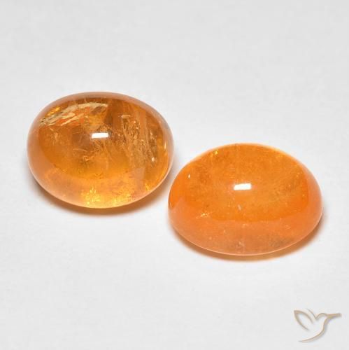 Pedras preciosas de Granada espessartita Laranja Médio natural de 5.11 ct, Corte Oval, Transparente