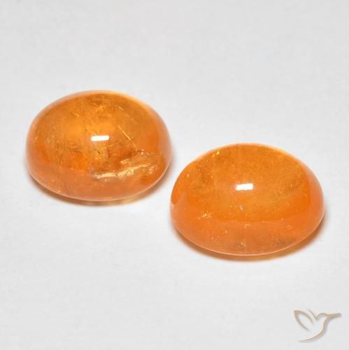 Pedras preciosas de Granada espessartita Laranja Médio natural de 5.11 ct, Corte Oval, Transparente