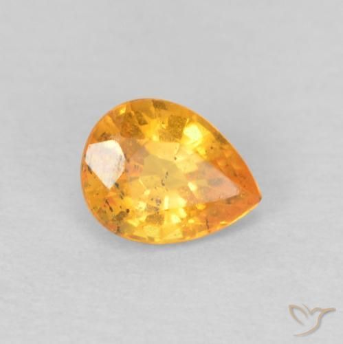 Granada espessartita Laranja Médio Natural 0.45ct, Formato de pêra, VS