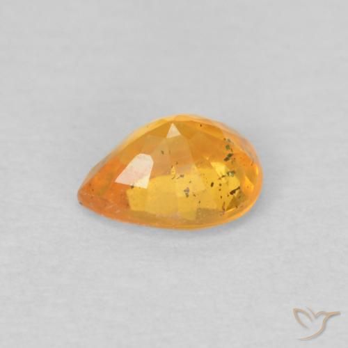 Granada espessartita Laranja Médio Natural 0.45ct, Formato de pêra, VS