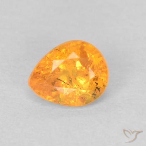 0.38ct Natural Laranja Médio Granada espessartita, Formato de pêra, VS