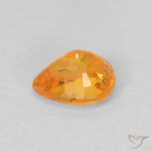 Granada espessartita Laranja Médio Natural 0.38ct, Formato de pêra, VS
