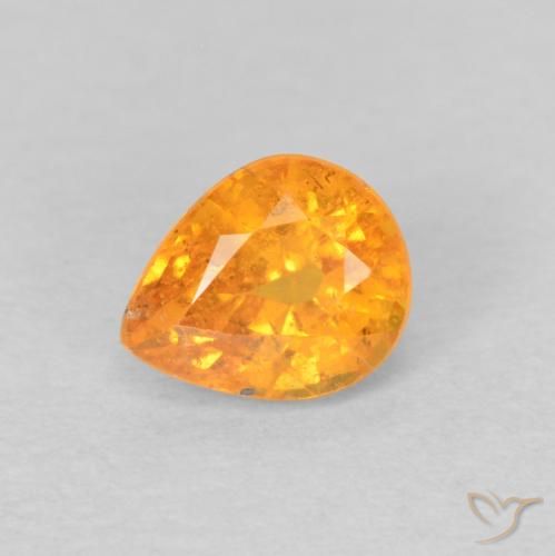 0.54ct Natural Laranja Médio Granada espessartita, Formato de pêra, VS