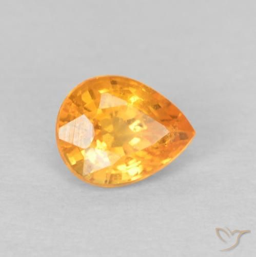 Granada espessartita Laranja Intenso Natural 0.50ct, Formato de pêra, VS