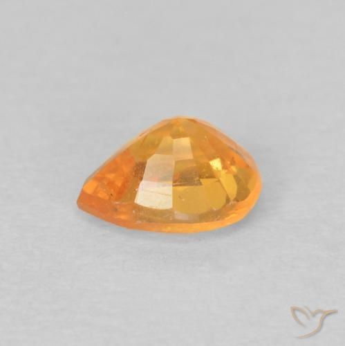 Granada espessartita Laranja Intenso Natural 0.50ct, Formato de pêra, VS
