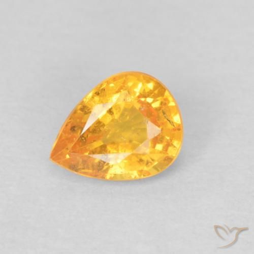 0.42ct Natural Laranja-Ouro Granada espessartita, Formato de pêra, VS