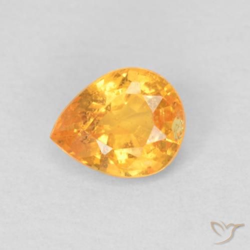 0.47ct Natural Laranja Médio Granada espessartita, Formato de pêra, VS