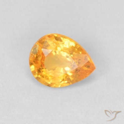 Granada espessartita Laranja Médio Natural 0.47ct, Formato de pêra, VS