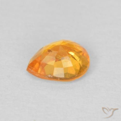 Granada espessartita Laranja Médio Natural 0.47ct, Formato de pêra, VS